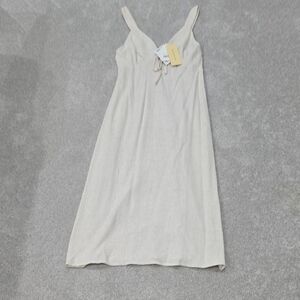 Beige Sleeveless Dress Lien Blend NWT Monteau